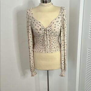 Love Tree Cream Floral Blouse
